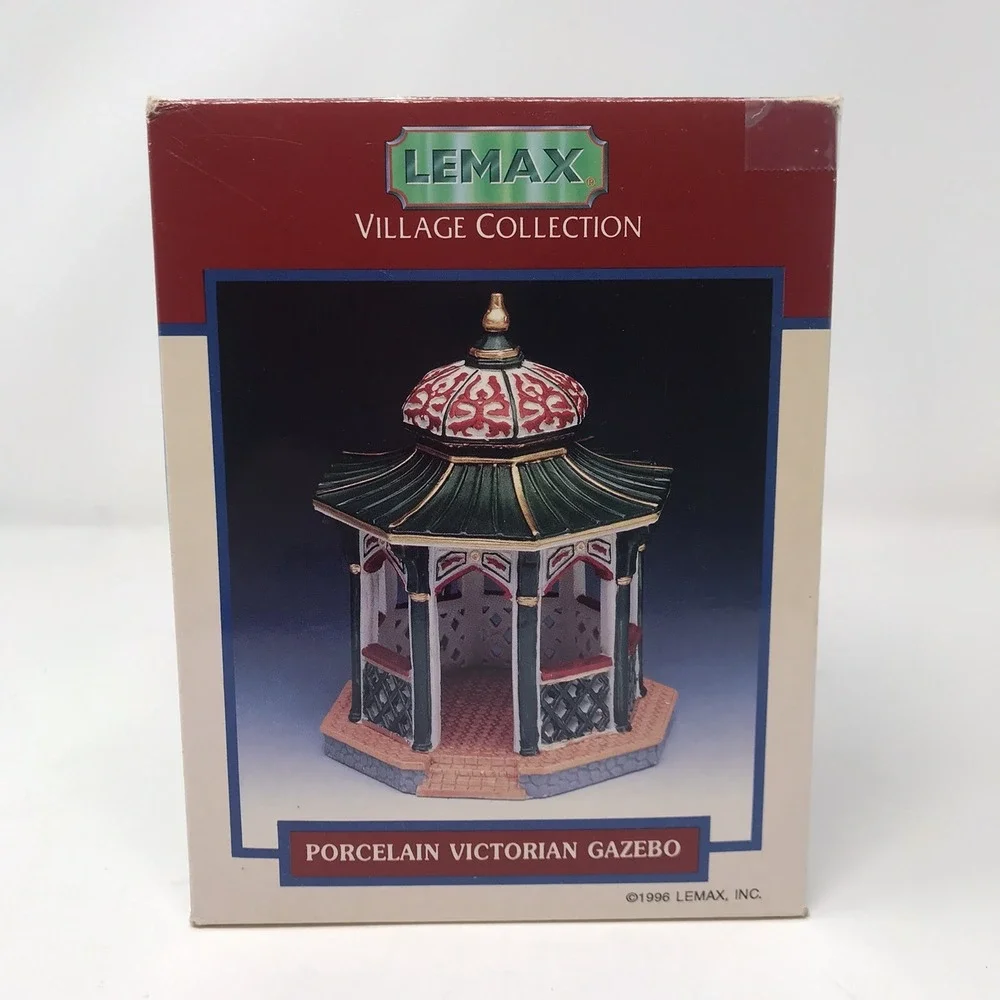 VTG‎ 1996 LEMAX Village Collection Porcelain Victorian Gazebo Box No light Cord